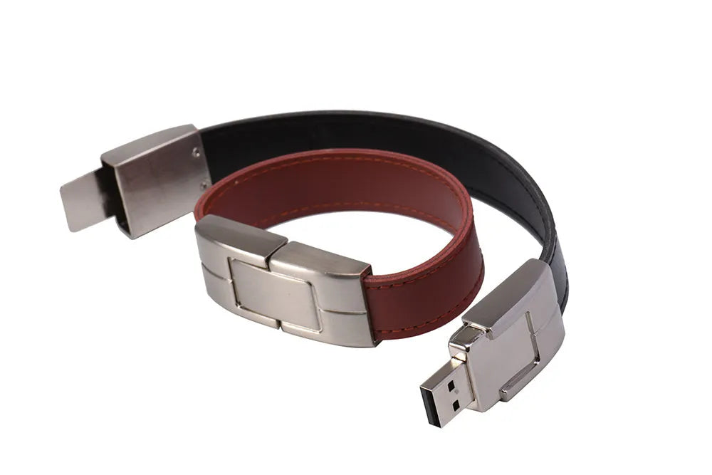 Leather case USB flash drive in black with custom LOGO, 200mm length, USB 2.0