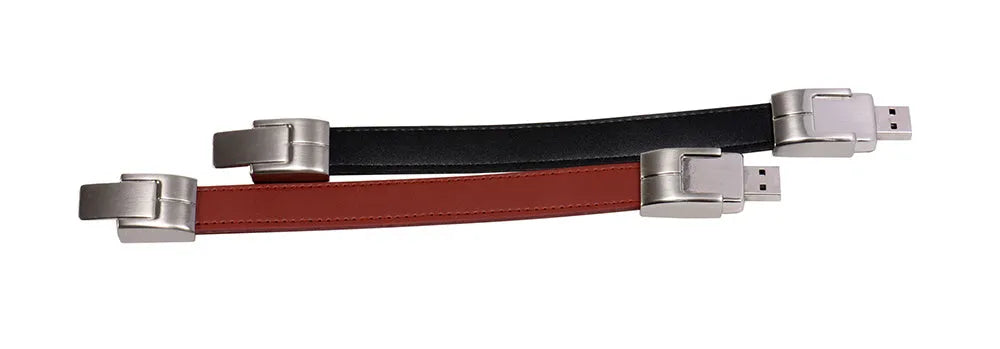 Leather case USB flash drive in black with custom LOGO, 200mm length, USB 2.0