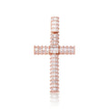 Gold iced out micro pave cubic zirconia cross pendant necklace on twisted chain