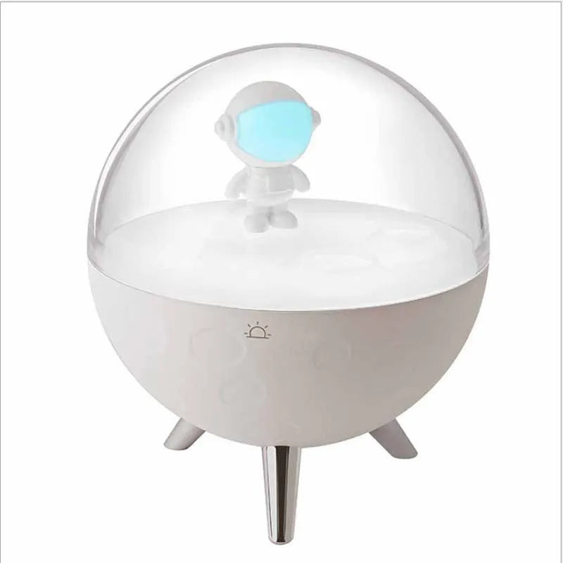 USB-powered LED night light with plastic shade in white or blue colour options
