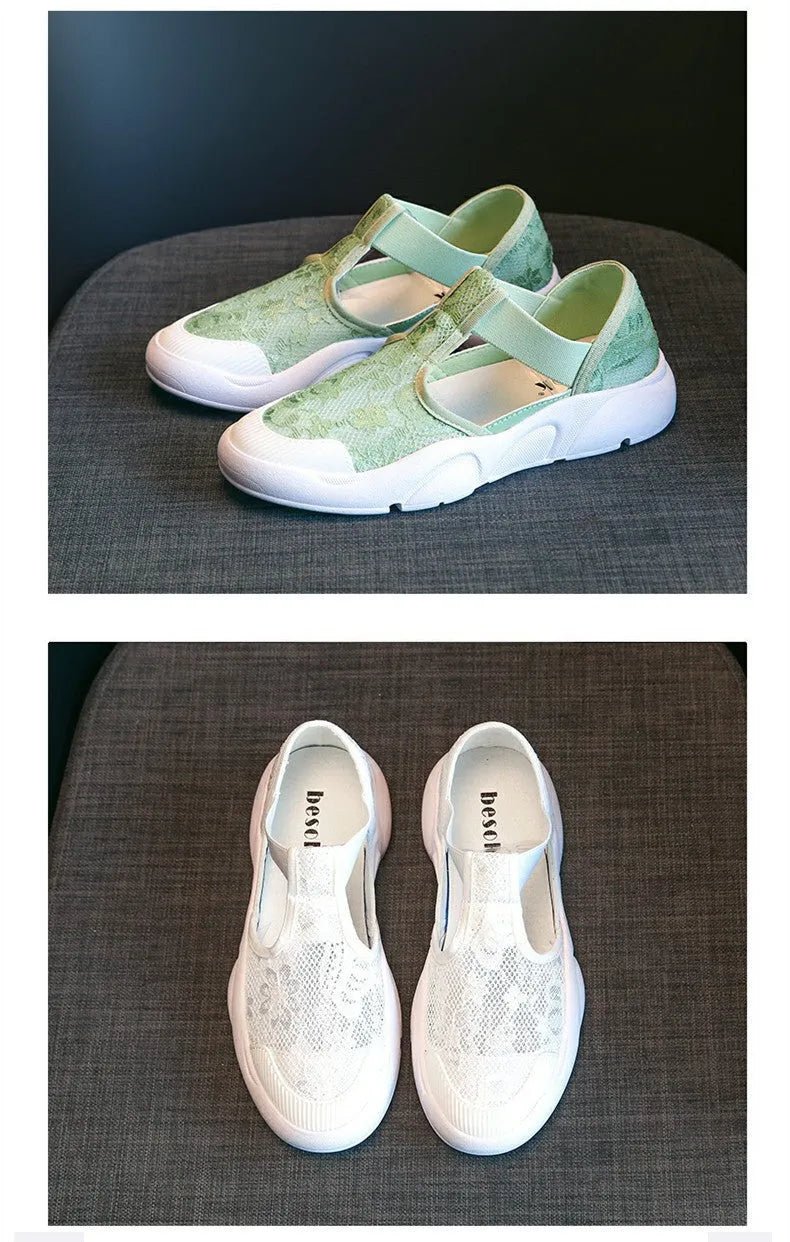 Women's fisherman sandals with lace and elastic band, muffin platform, low flat heel, rubber sole, black green white