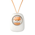 Empty City Plan hanging neck fan in white-squirrel colour with USB charging port and compact design