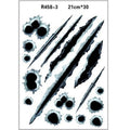 Fishing PET sticker 12.3 x 17cm for cars boats and outdoor gear in black white yellow bullet hole designs