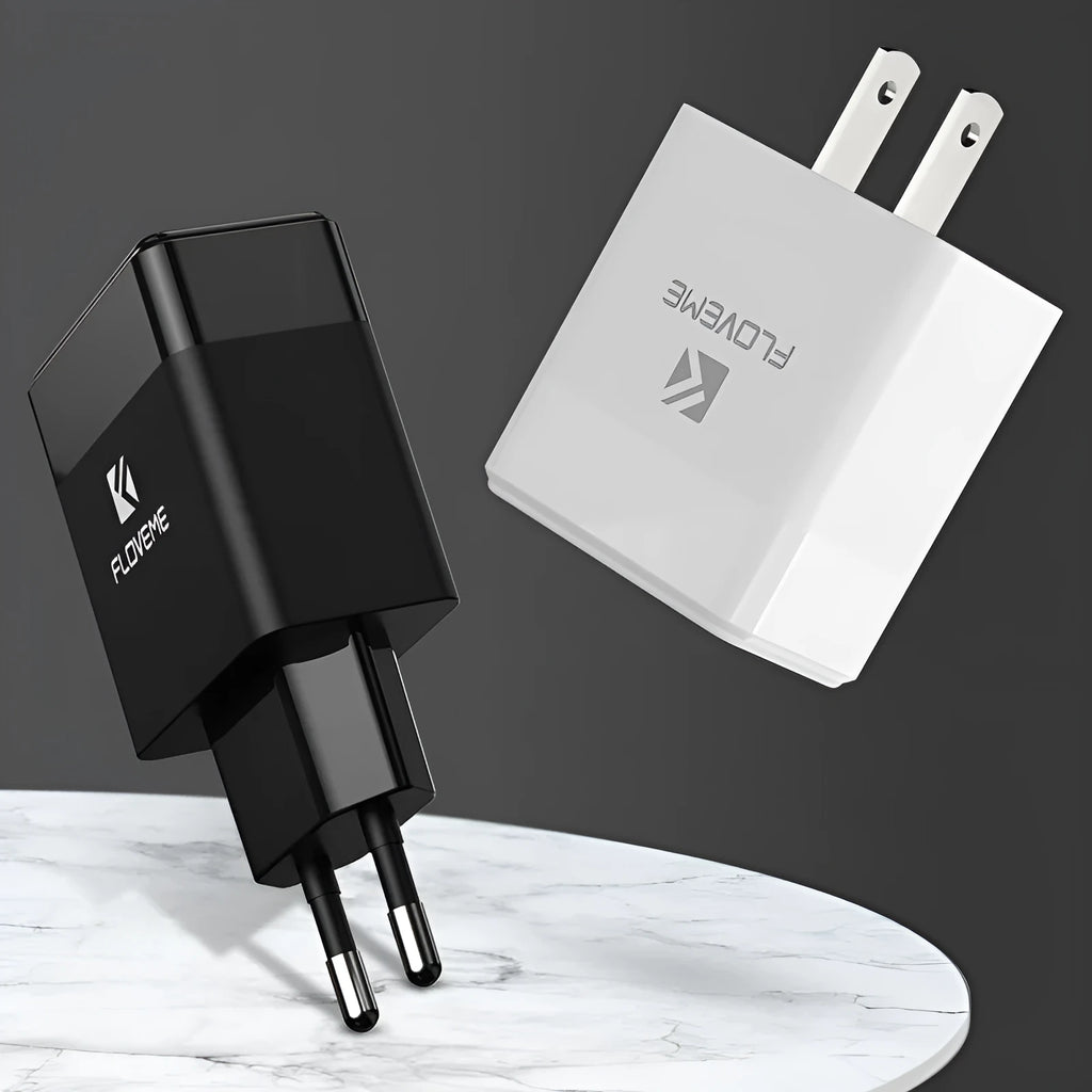 Dual-standard travel charger with European and American plugs for mobile phone USB charging