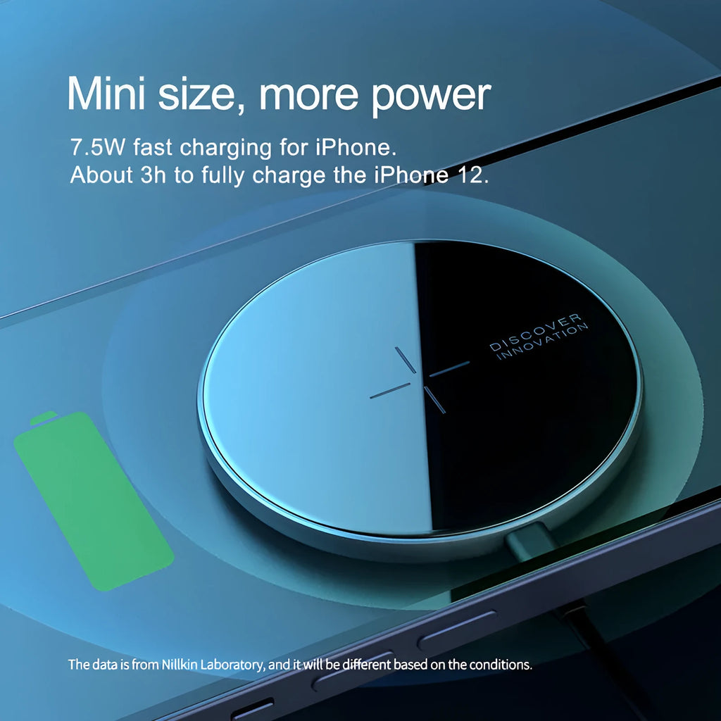 Black MagSlim NKT06 magnetic wireless phone charger on a surface