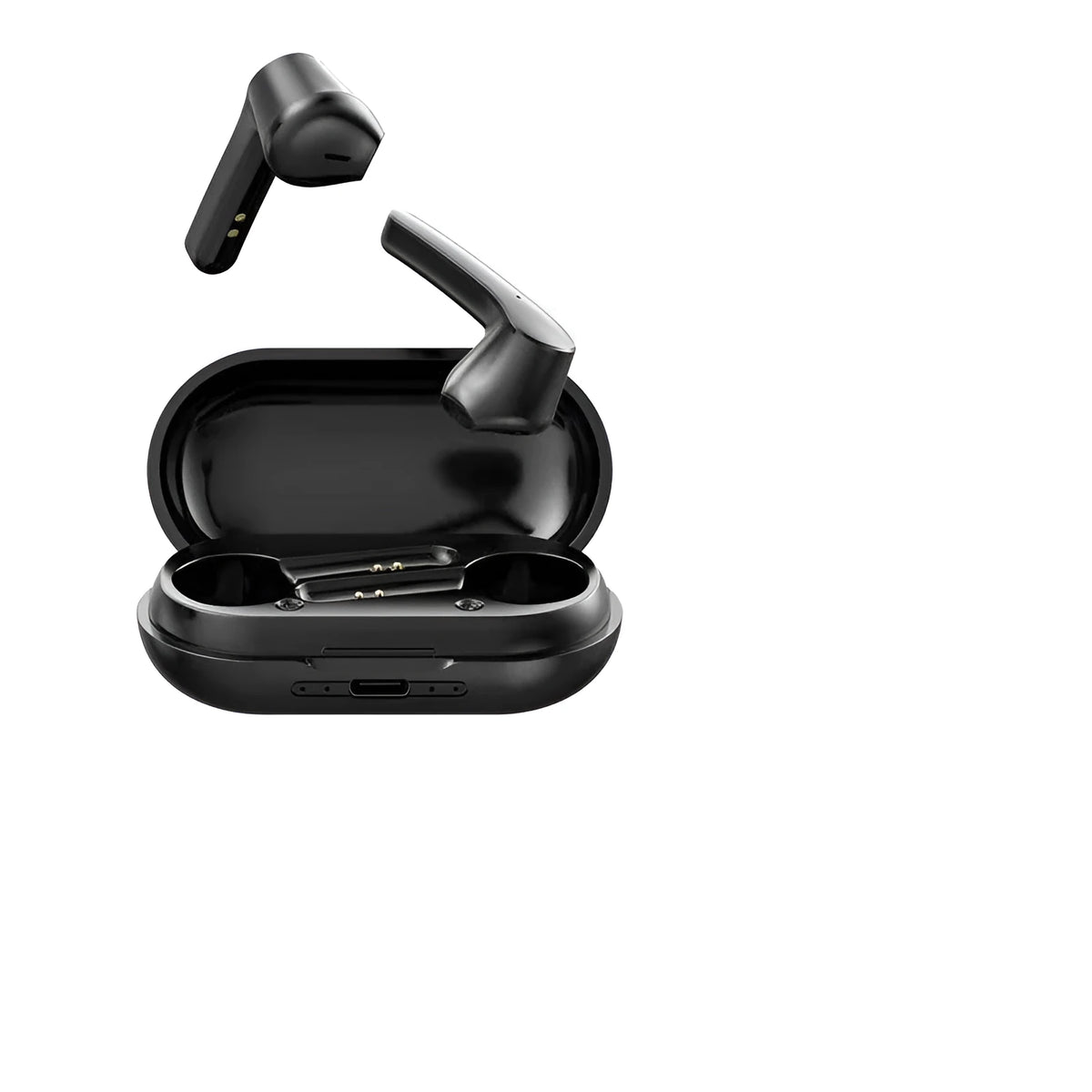 Black and white Bluetooth 5.0 in-ear sports headset with noise cancelling and 10m range