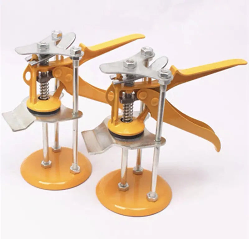 Adjustable tile raising positioner for concrete floor levelling with metal alloy construction measuring 23.5x6.5cm