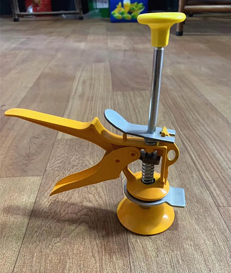 Adjustable tile raising positioner for concrete floor levelling with metal alloy construction measuring 23.5x6.5cm
