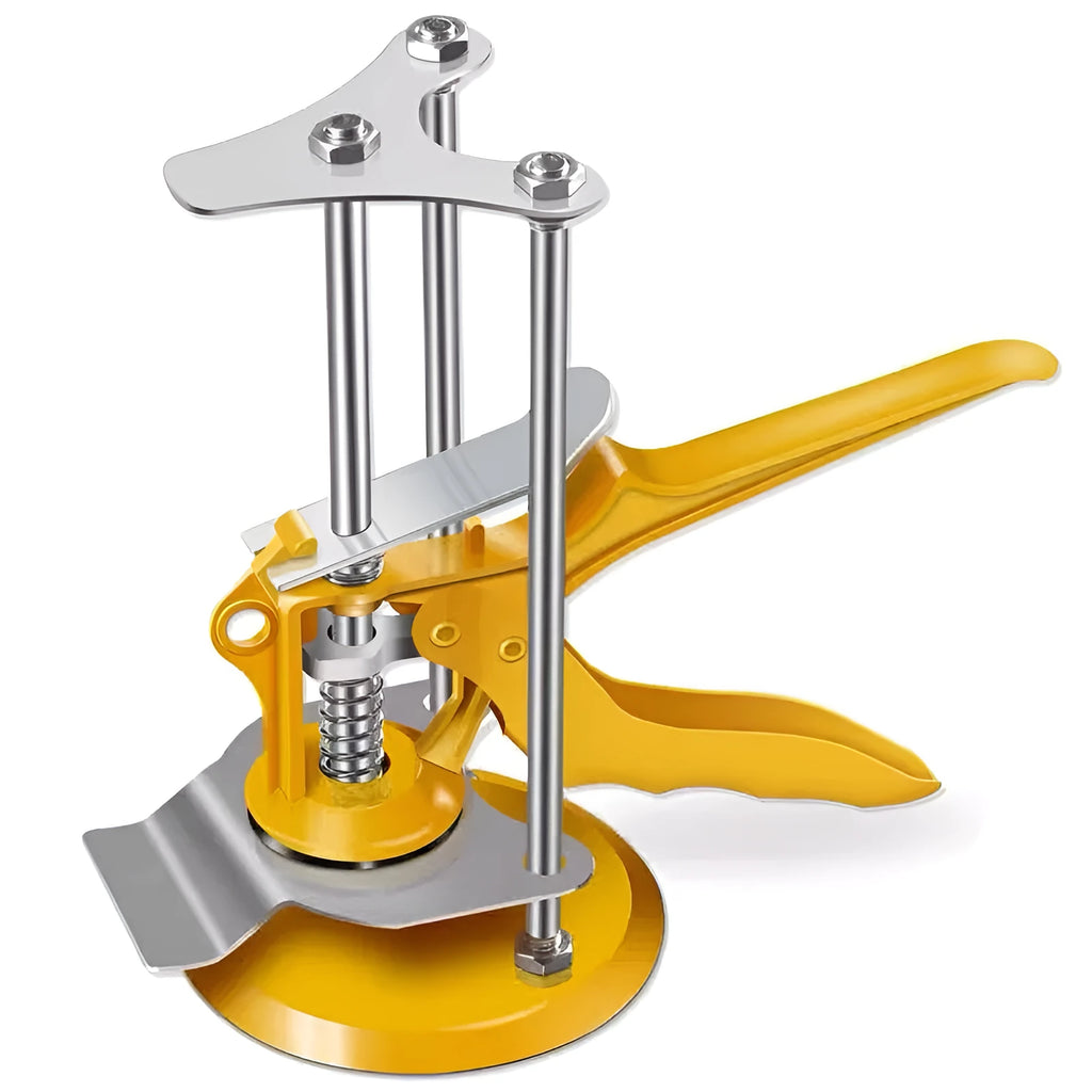 Adjustable tile raising positioner for concrete floor levelling with metal alloy construction measuring 23.5x6.5cm