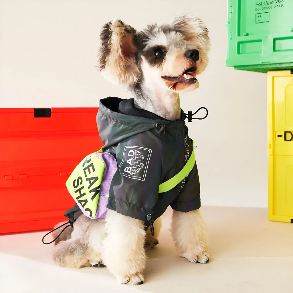 Polyester dog autumn jacket two-legged casual style in jacket colour for pets size S to XXXL