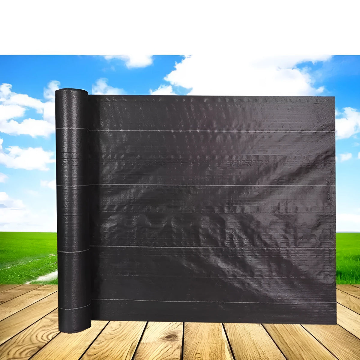 Black woven PE weed-proof fabric for farm greenhouse and garden weed suppression