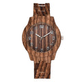 Wood grain dial quartz watch with silicone strap in retro style