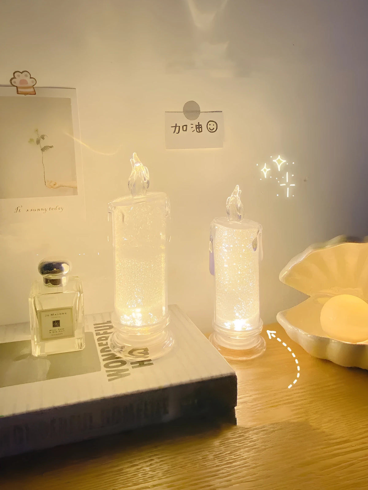 LED bedside lamp with optional message board showing different configuration styles for bedroom use