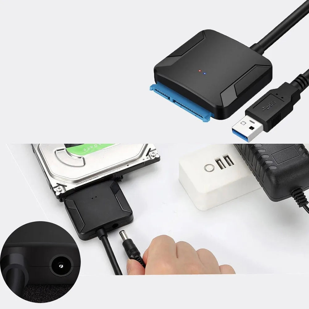Onvian USB 3.0 to SATA adapter converter cable, black, USB-powered, for 2.5 inch SSD HDD