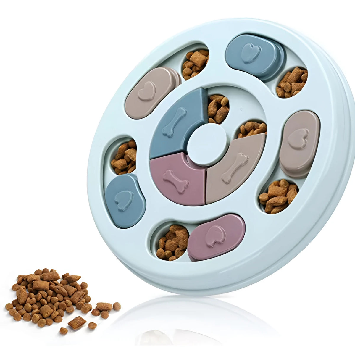 PP dog puzzle feeding bowl for household pets, 330g, 25 x 24.5 x 3.5cm food bowl