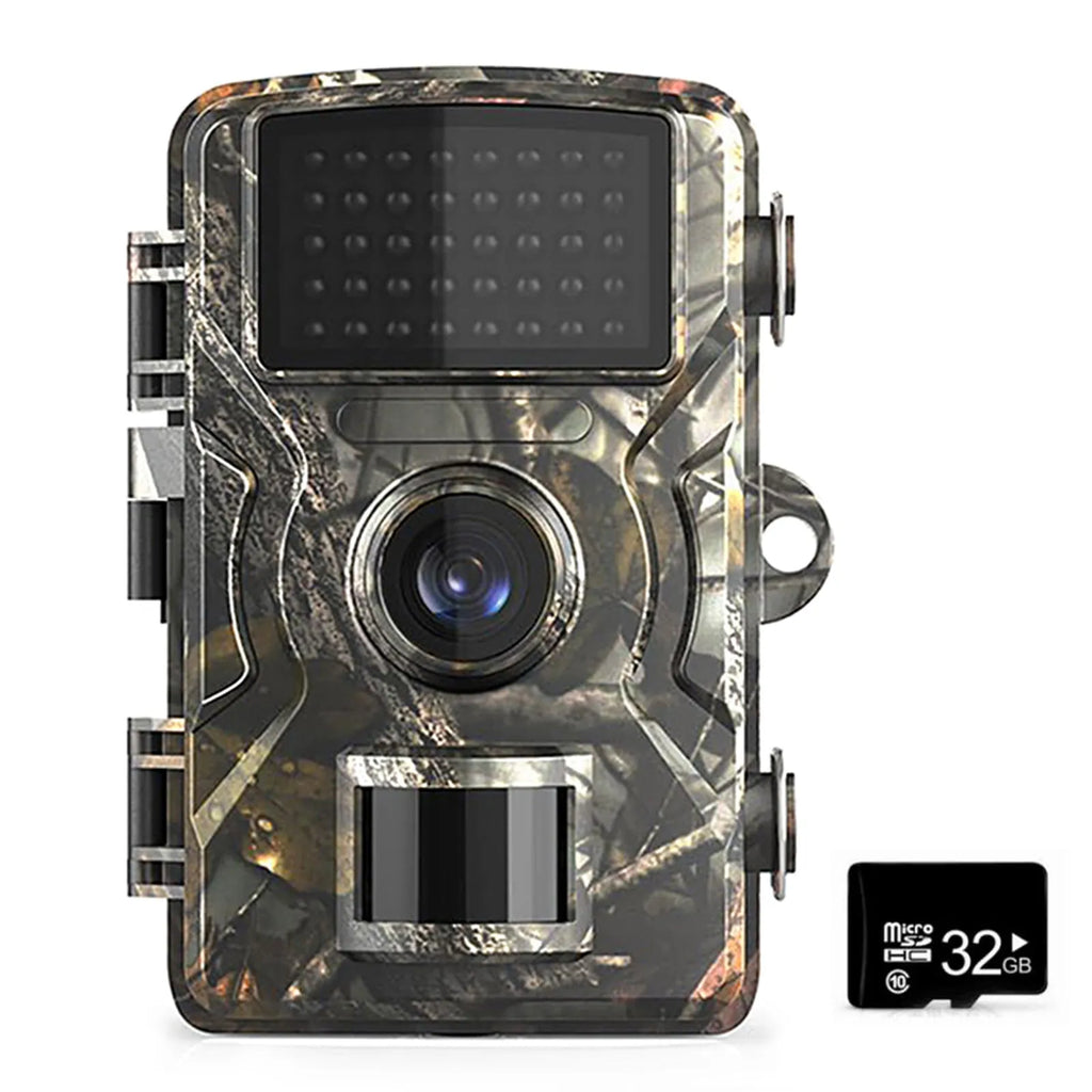 Outdoor IP66 waterproof field detection camera in camouflage colour with 2.4-inch screen