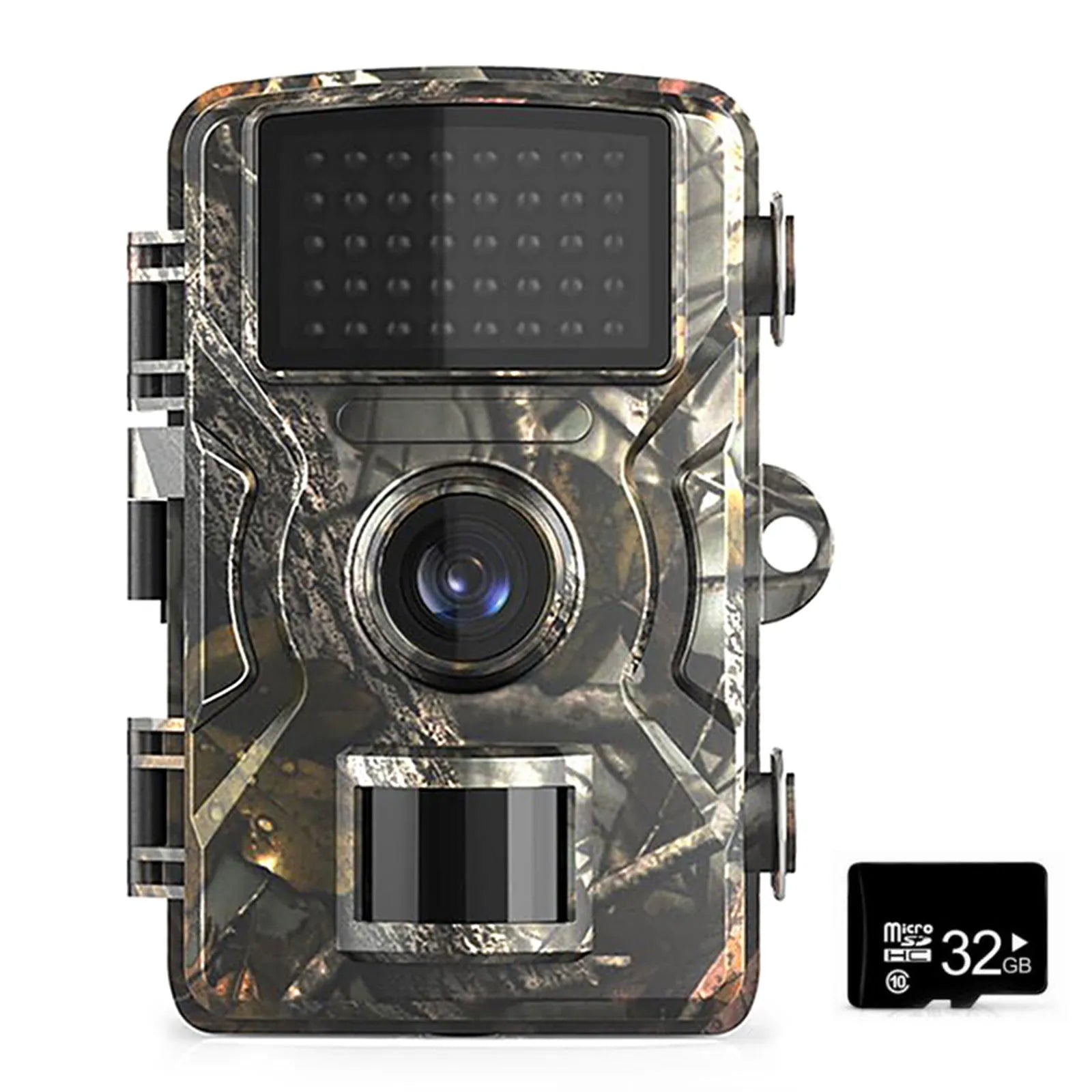 Outdoor IP66 waterproof field detection camera in camouflage colour with 2.4-inch screen