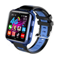 Children's smart watch with colour screen and silicone sport strap showing face recognition feature