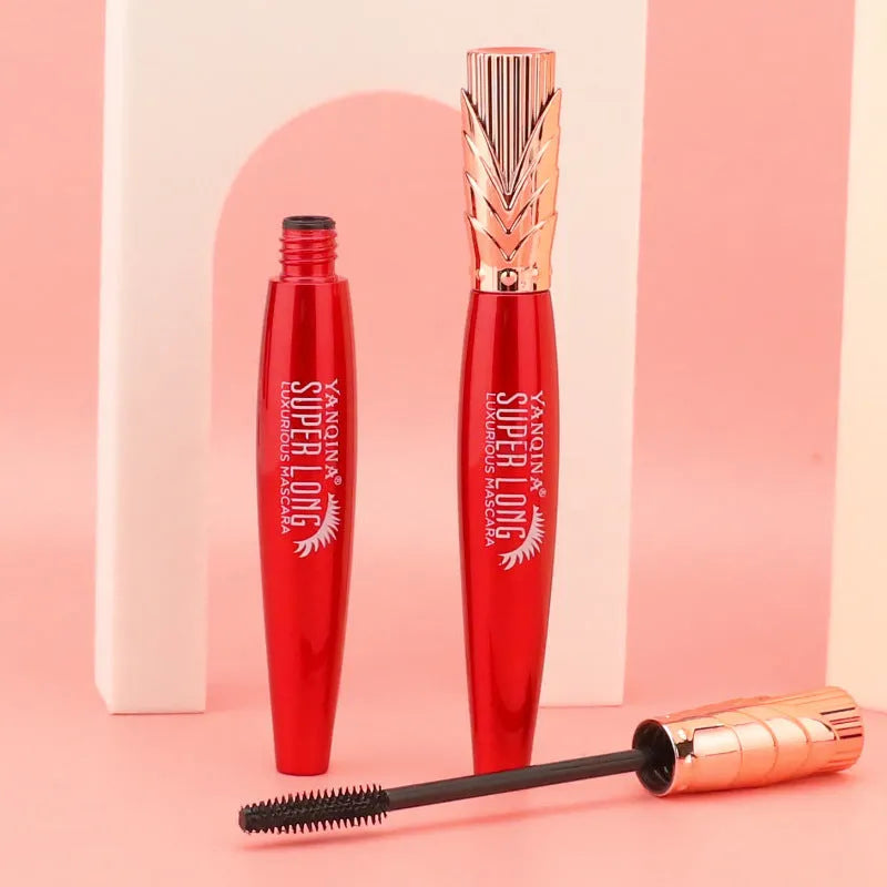 Waterproof and sweatproof 4D crown head mascara black 10ml with compact tube and defined lash effect