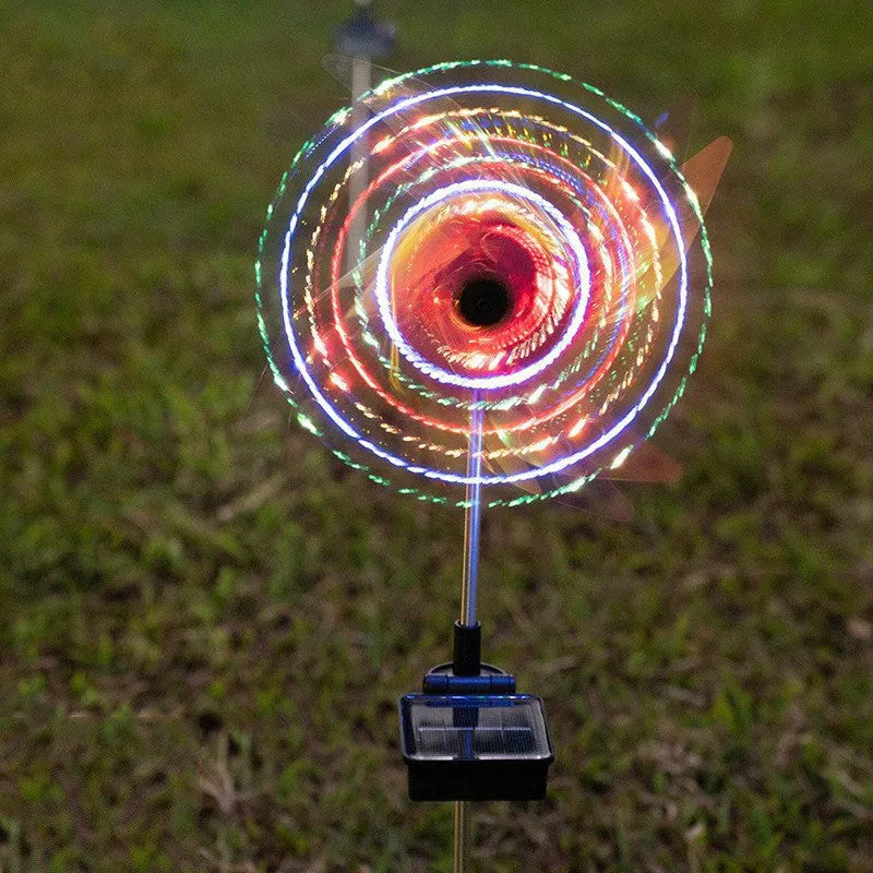 Solar LED windmill garden light for path and lawn, IP65 waterproof, 600mAh, 75 x 23 mm
