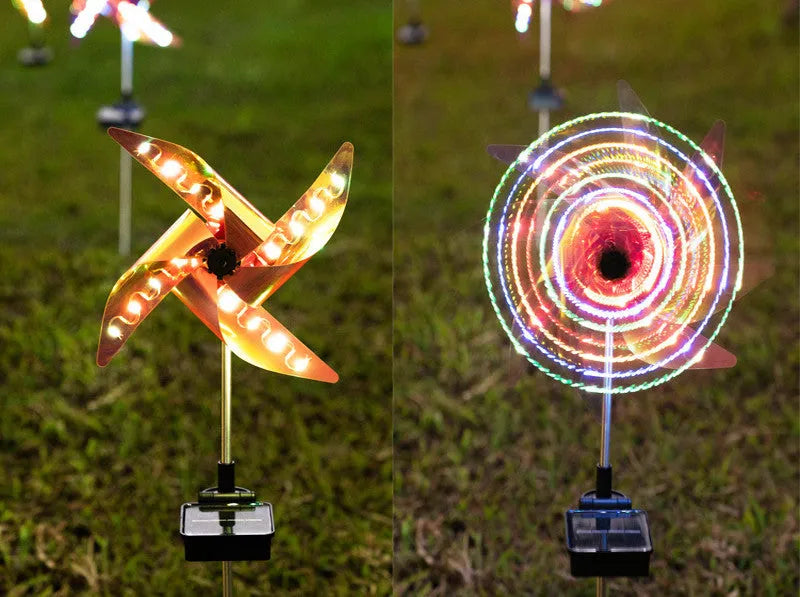 Solar LED windmill garden light for path and lawn, IP65 waterproof, 600mAh, 75 x 23 mm
