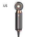 Leafless blower with foldable handle showing hot/cold air functions and speed controls