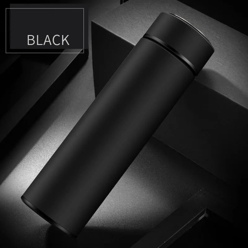 450ml stainless steel vacuum insulated water bottle with copper layer, shown in blue colour.