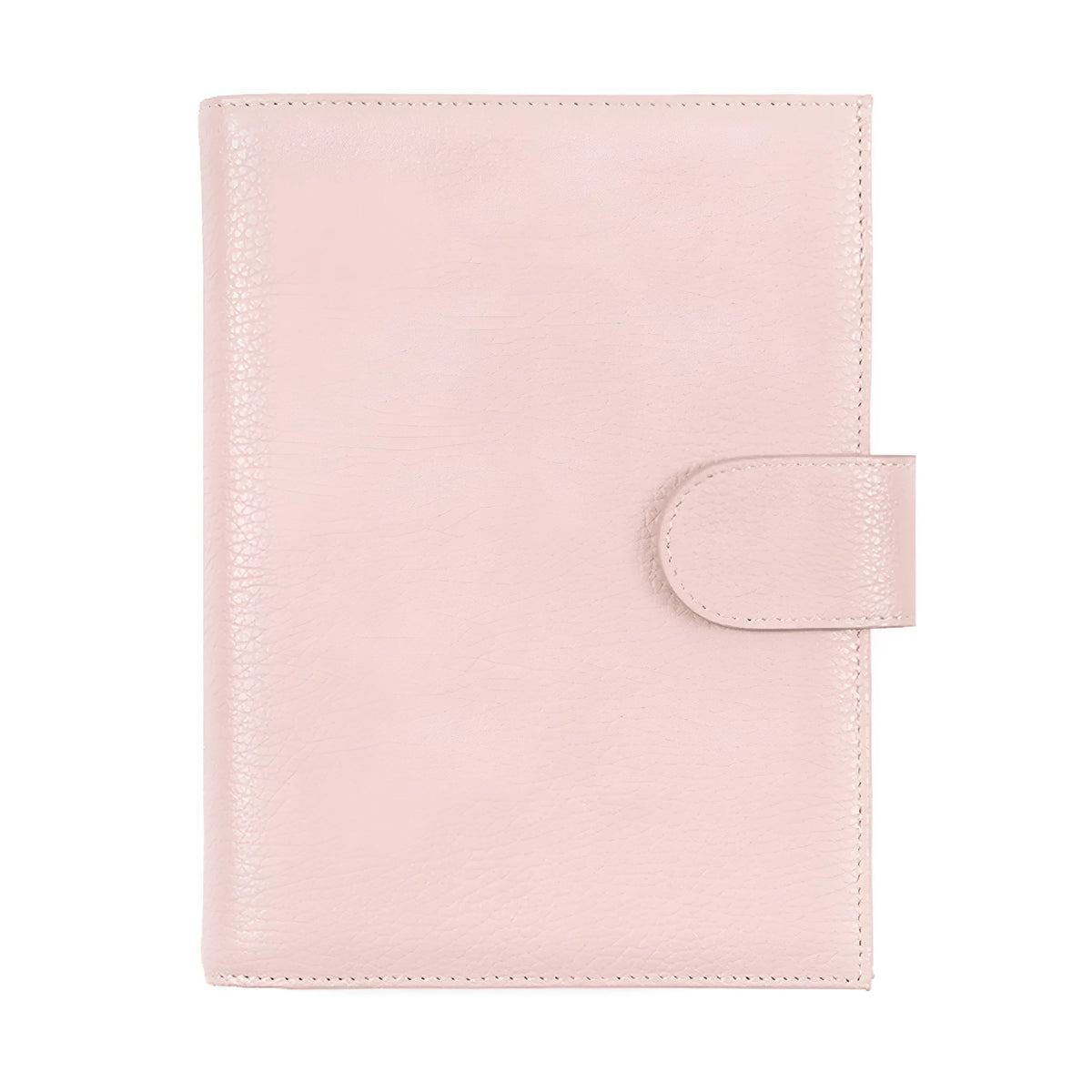 A6 loose-leaf cowhide diary with lychee pattern cover, 12 x 16.5cm, in off white, pink, or white.
