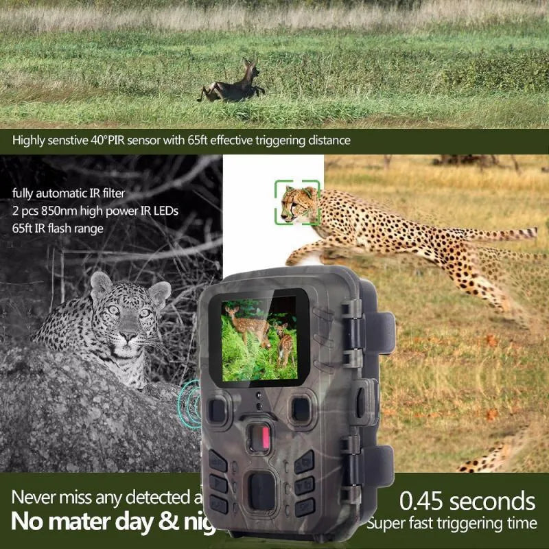 Black infrared night vision monitoring device with TF card slot