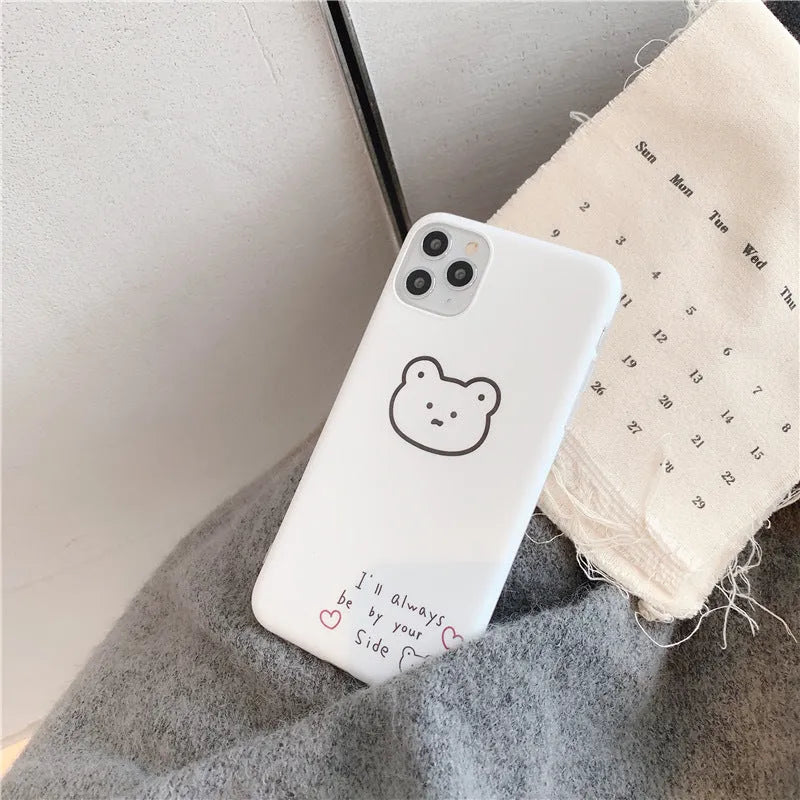 Ins Bear soft silicone iPhone back cover case with a Korean cartoon bear design.