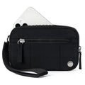 Waterproof quilted handbag with transparent deck section in nylon material