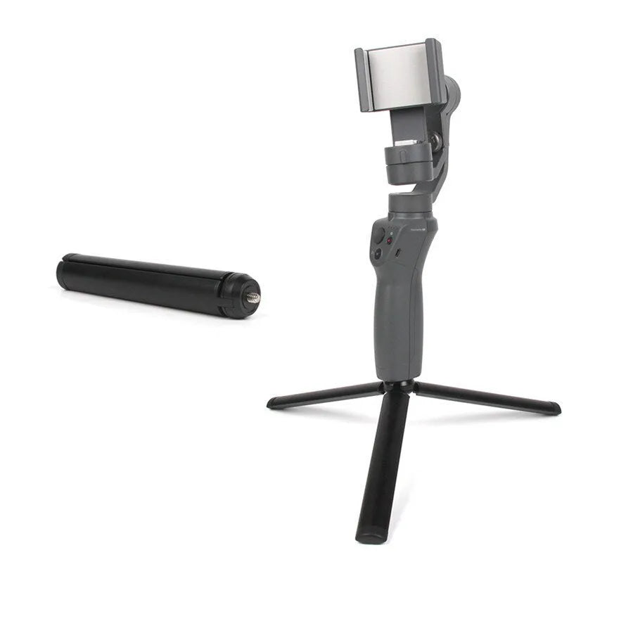 Black aluminium alloy mobile phone tripod with PTZ compatibility for Apple iPhone photography