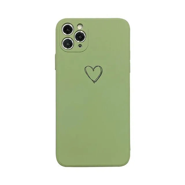 A selection of solid-colour TPU silicone back cover cases for various Apple iPhone models.