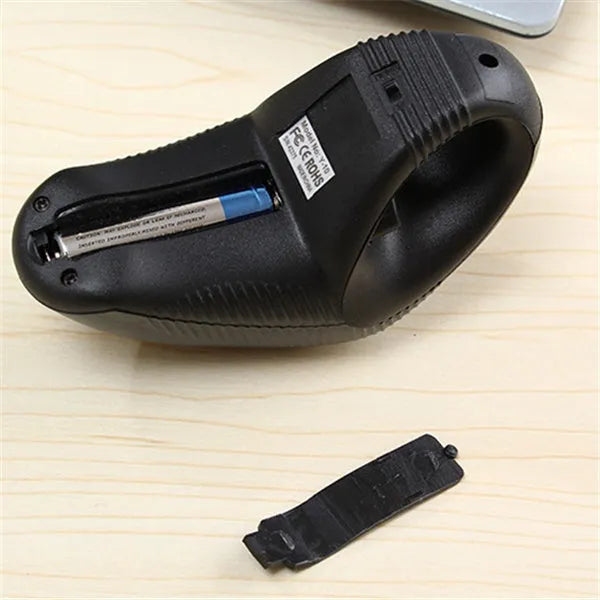 Y-10W black wireless trackball mouse with 6 buttons and 2.4GHz USB receiver on desk