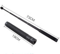 Black retractable aluminium selfie stick fully extended to 180cm with a smartphone attached.