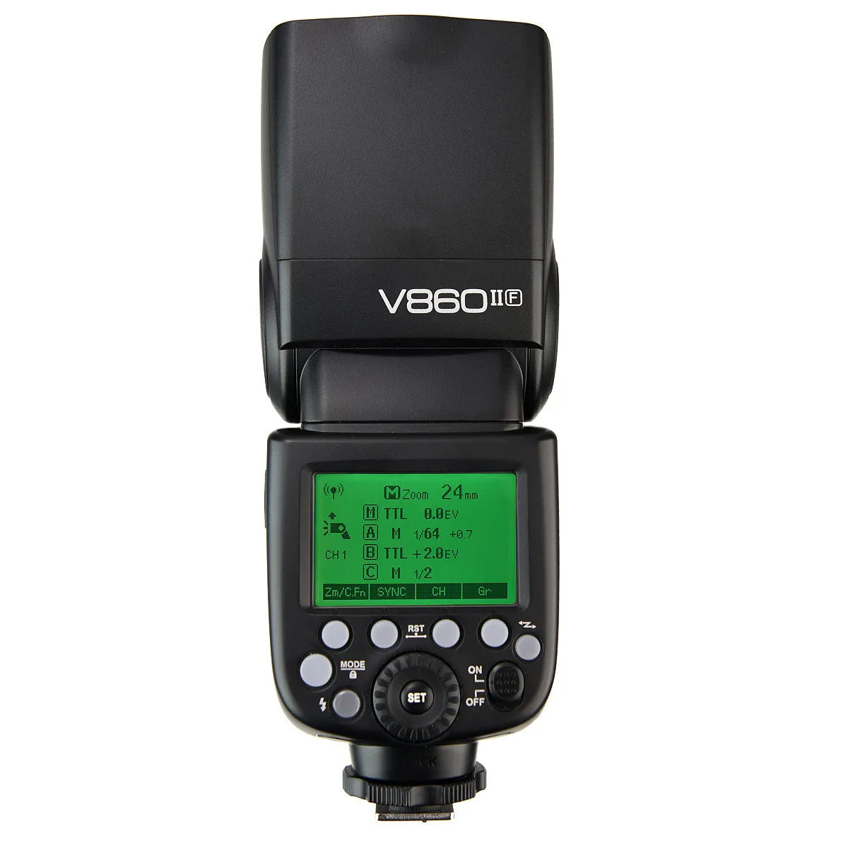 V860II second-generation professional flash, black, model 685S, with E-TTL II and manual modes