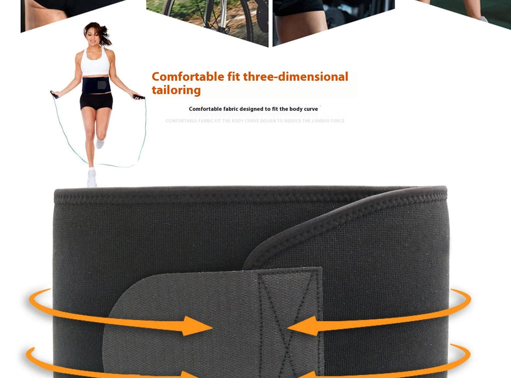 Neoprene lumbar support belt for fitness and running in black, blue, and pink colours