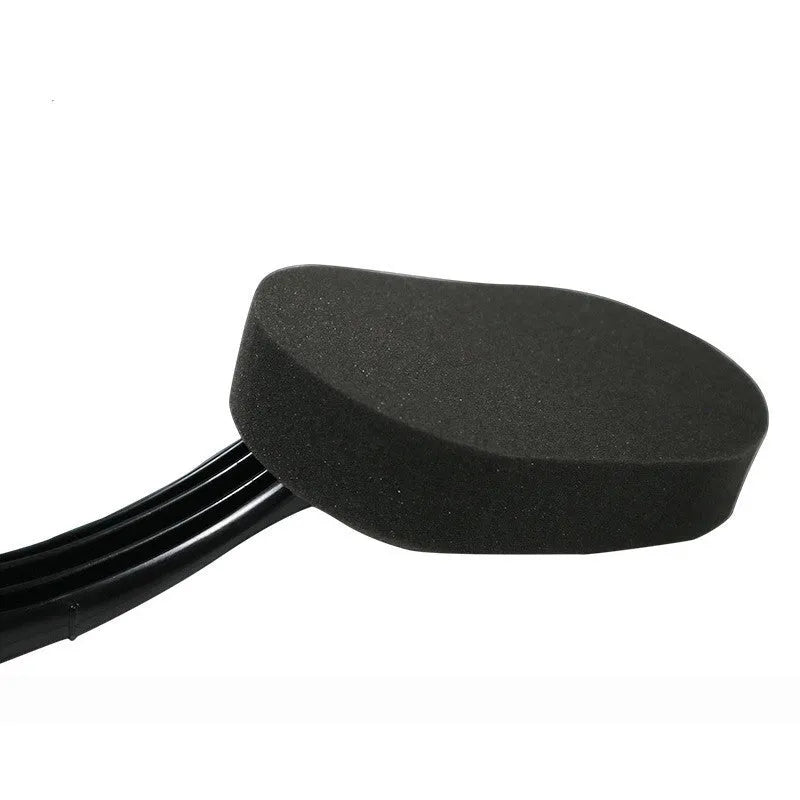 Car tyre waxing long handle sponge brush with polyester sponge head on a grey background