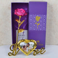 Preserved golden rose a natural long-lasting rose gift for Valentine's Day in gold colour