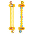 Yellow plastic children's digital decomposition ruler for maths education measuring 24.5cm