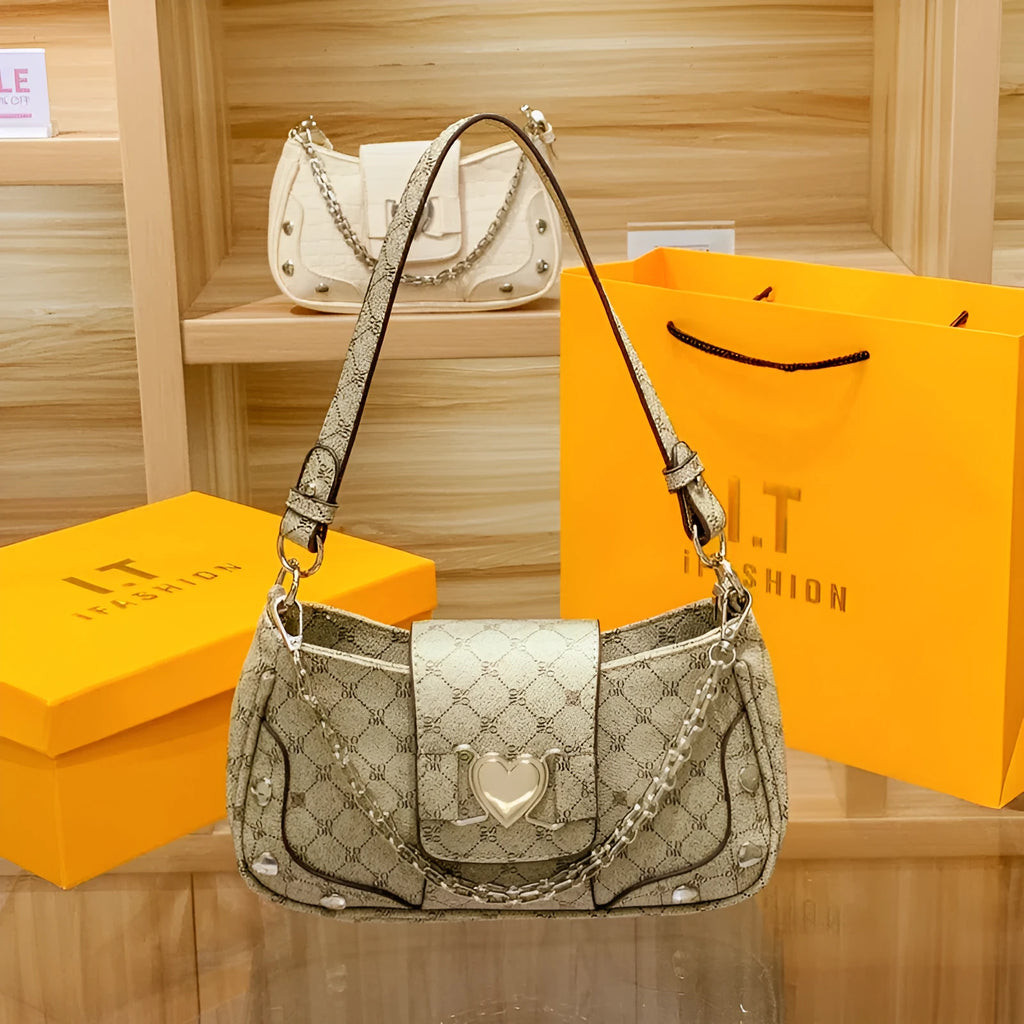 Caring Leisure soft PU shoulder crossbody bag, 24 cm x 7 cm x 13 cm, retro style, shown in available colours