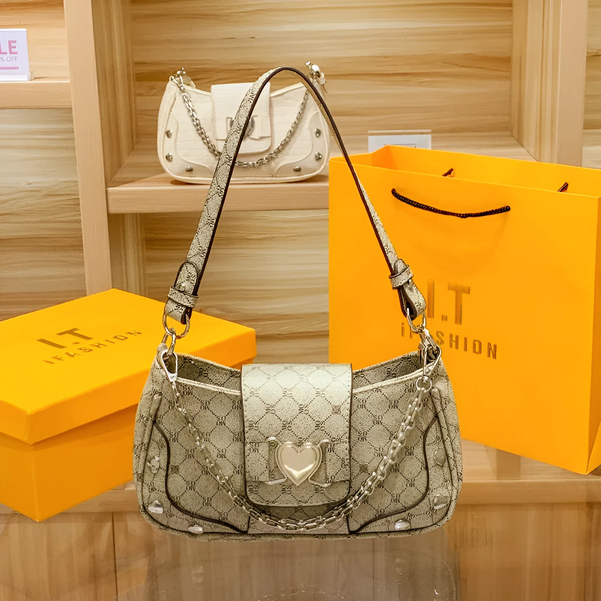 Caring Leisure soft PU shoulder crossbody bag, 24 cm x 7 cm x 13 cm, retro style, shown in available colours