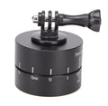 Auto-rotate 360-degree camera tripod head for GoPro and SLR timelapse photography on a tripod.
