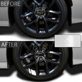 6x6cm reflective car bumper and rearview mirror stickers in steel ring design, 4-piece pack