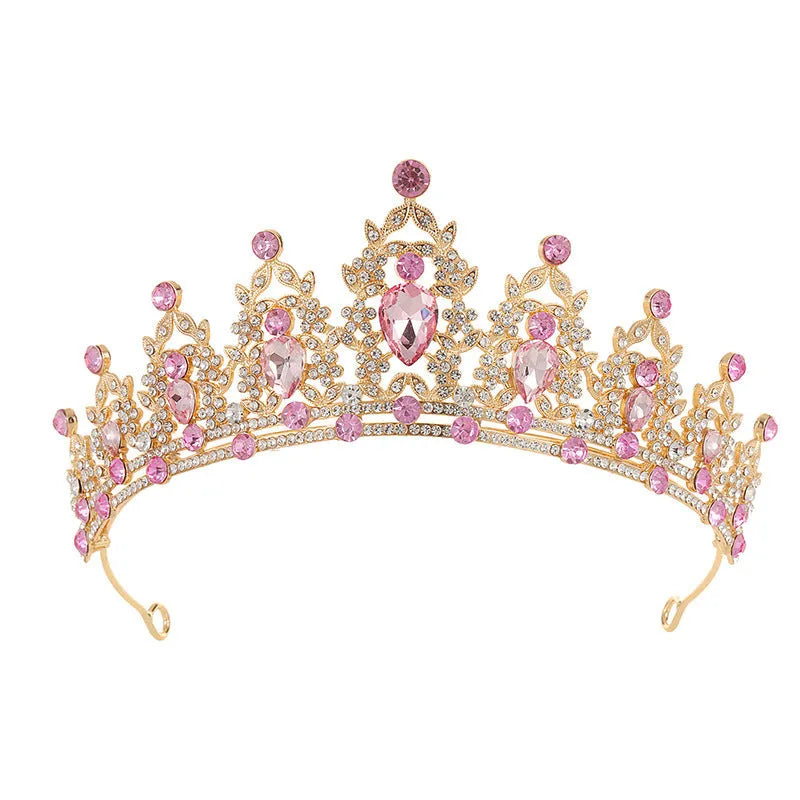 Baroque style bride headdress crown with rhinestone detailing in alloy metal