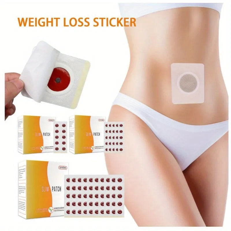Navel belly button slimming patch in traditional Chinese medicine style with paper and gauze construction for night use