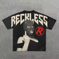 Y2K Harajuku gothic graphic pure cotton t-shirt loose fit hot stamping print black style men streetwear