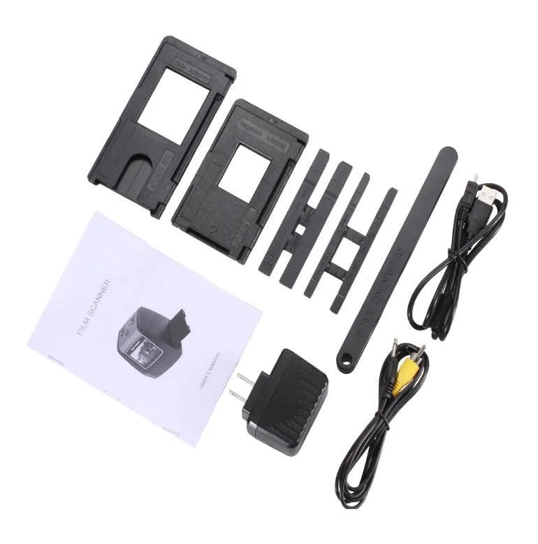 USB film negative scanner with LCD display for converting slides and film to digital files