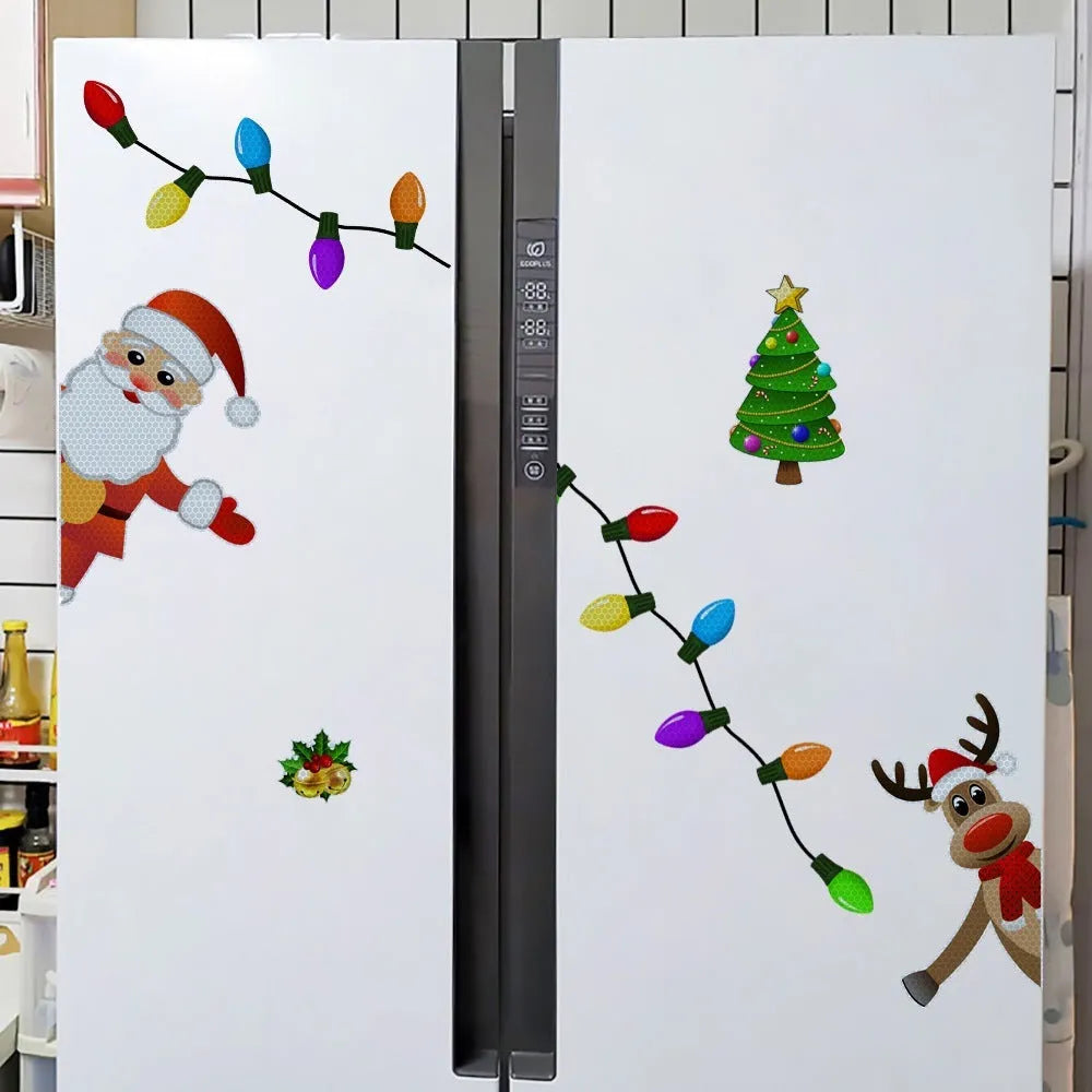 Medium Christmas elk reflective magnetic car decoration sticker with cartoon design and RFM025 colour variant
