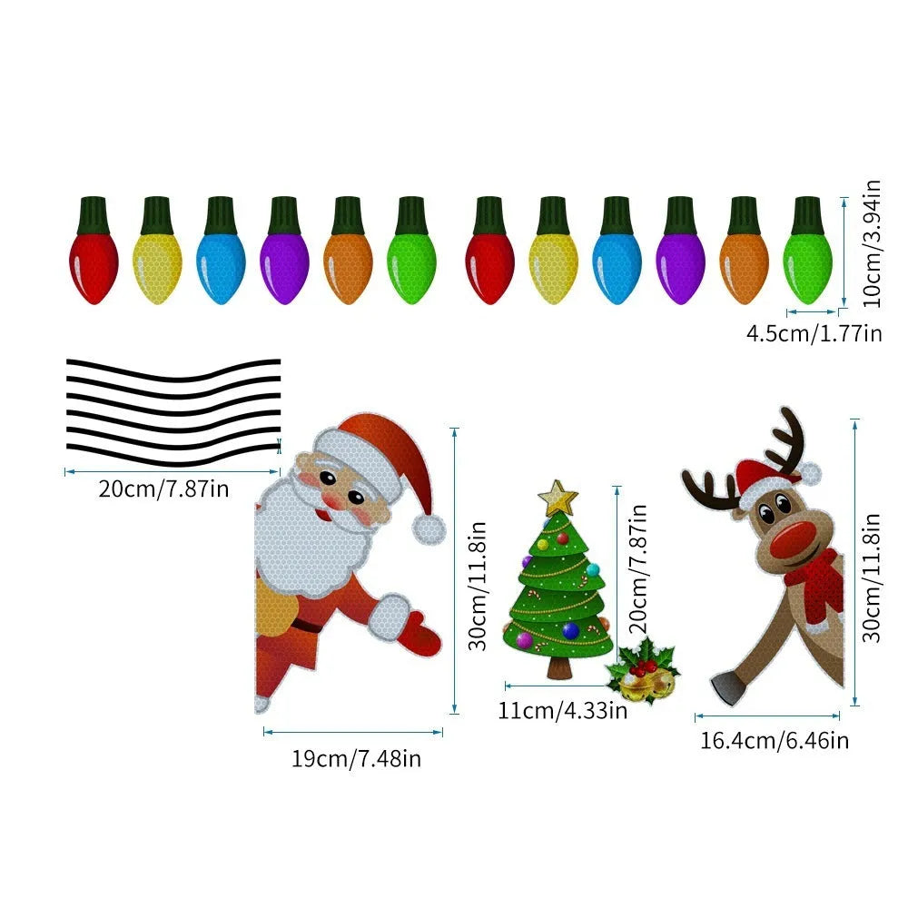 Medium Christmas elk reflective magnetic car decoration sticker with cartoon design and RFM025 colour variant